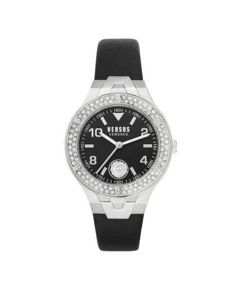 Versus by Versace Women's Vittoria Black Leather Strap Watch 38mm